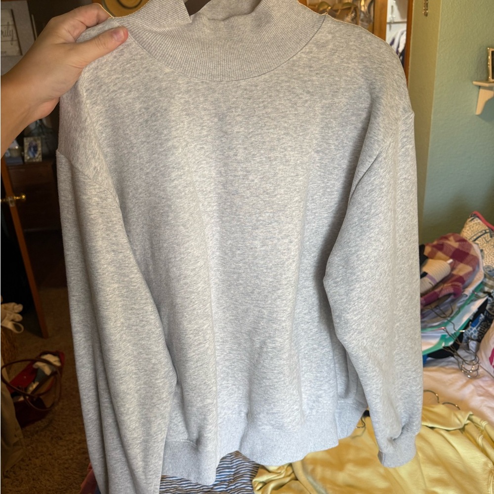 Parke Fleece Mockneck Women's Sweatshirt with leather patch on back